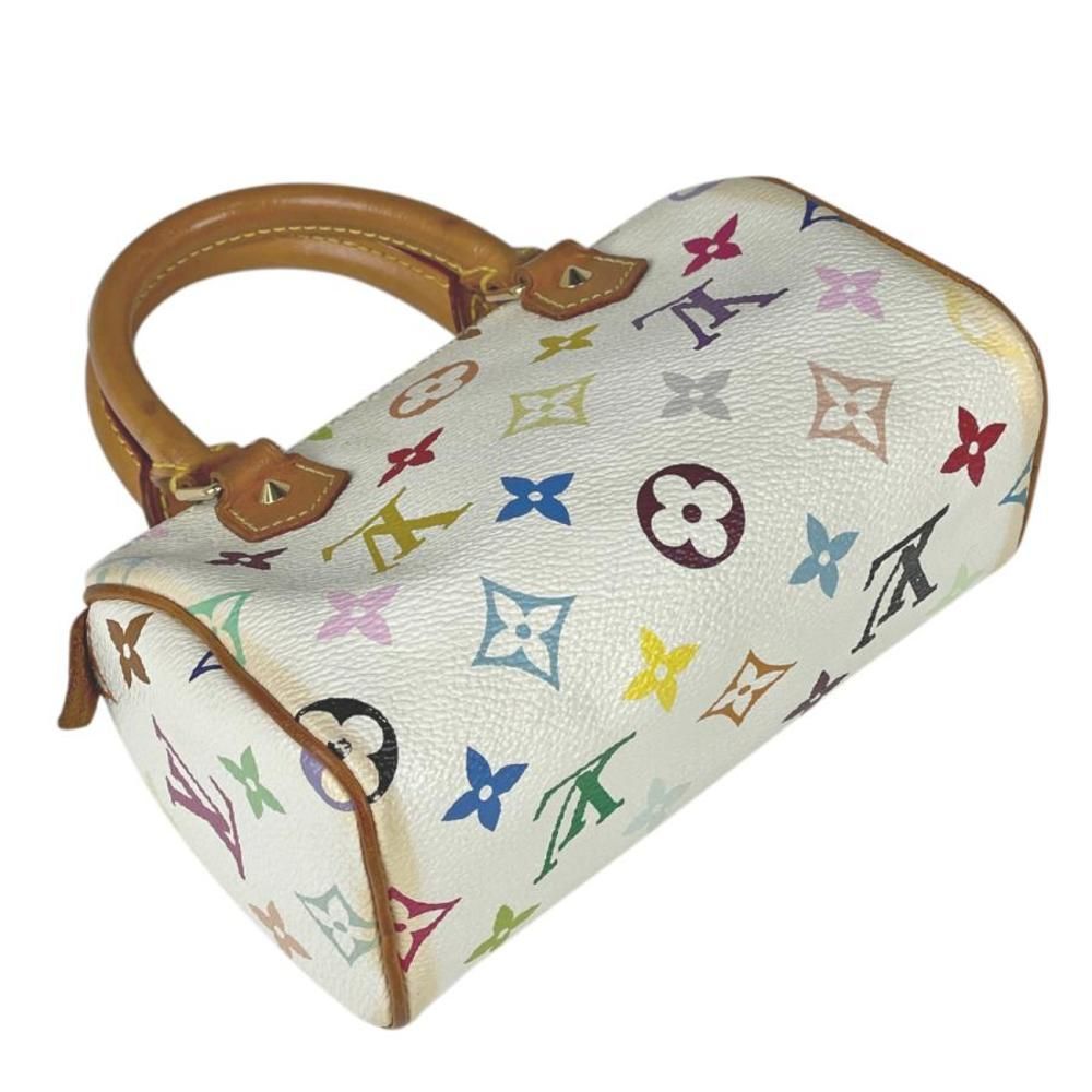 Louis Vuitton Mini Speedy Handbag Pouch Monogram Multicolor White - Picture 2 of 3